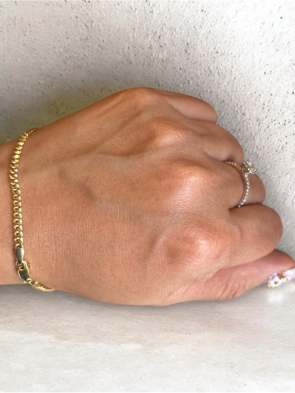 3.1 mm 10k solid Gold miami Cuban Bracelet
